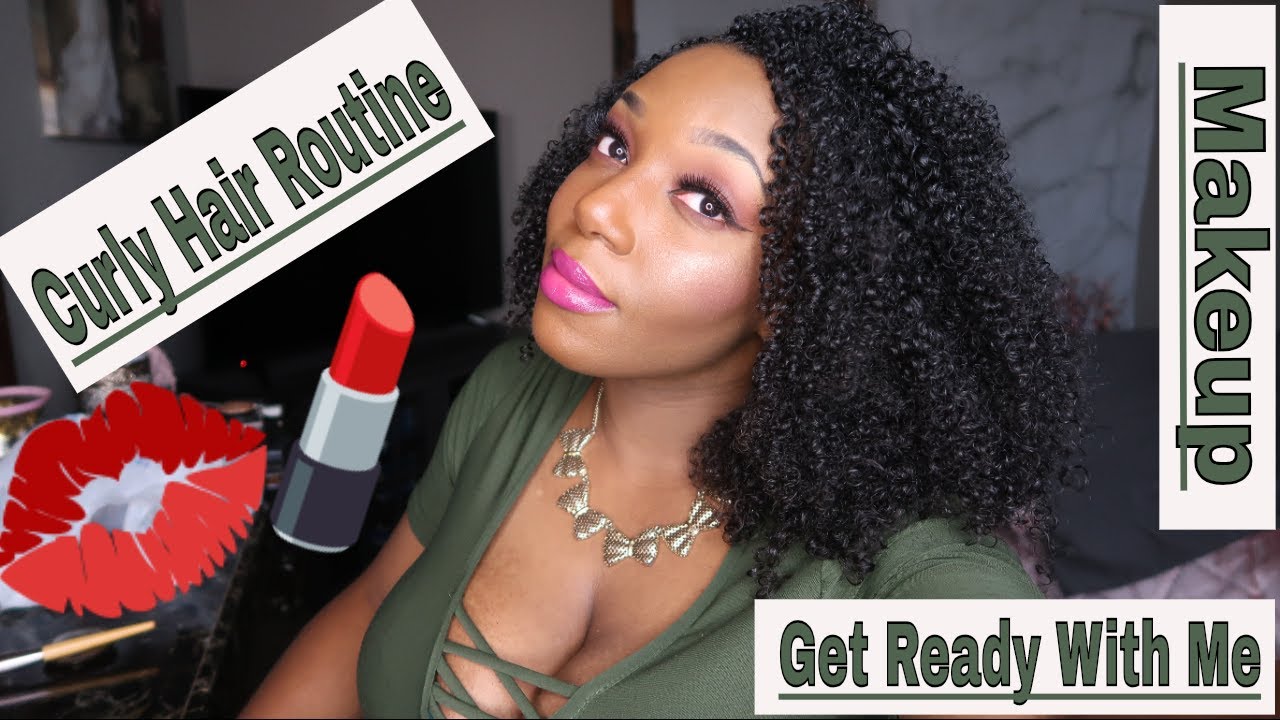 Curly Hair Routine | DrugStore Makeup Routine | Get Ready With Me 2018