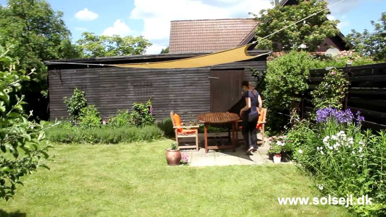 Guide til opsætning af solsejl i have diy youtube Solsejl terrasse firkantet