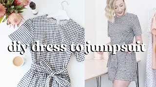 How To Turn A Dress Into A Jumpsuit | Free Pattern!