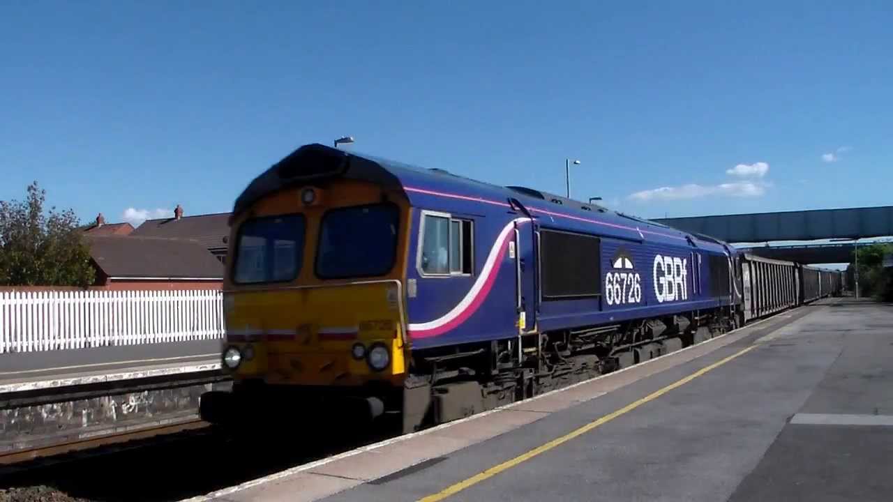 66726 passes Bridgwater with  Exeter Alphington Road to Tremorfa Works  Scrap Train on 18th May 2013