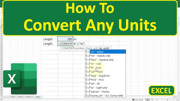 How To Convert Any Units In Excel