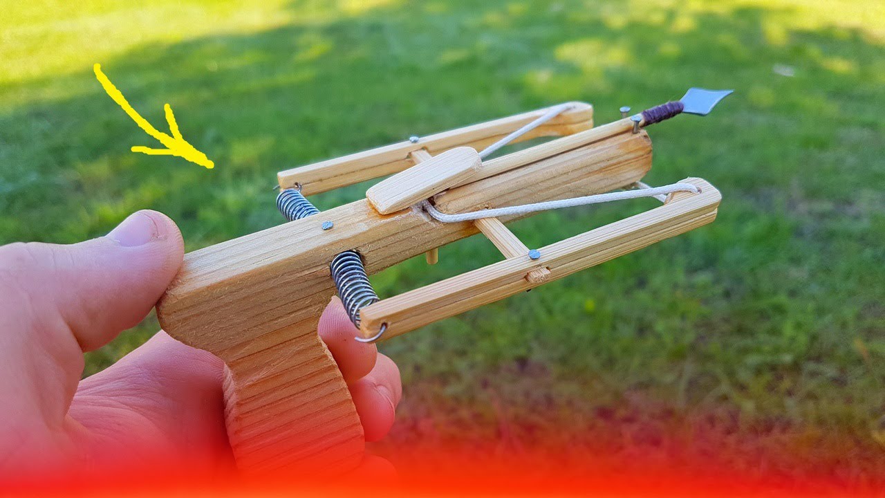 ️How to Make a Spring Crossbow - Amazing Wooden DIY - Tuddo Making ...