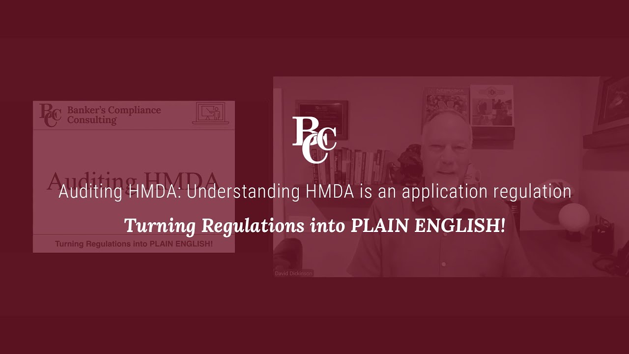 Auditing HMDA: Understanding HMDA is an application regulation - YouTube