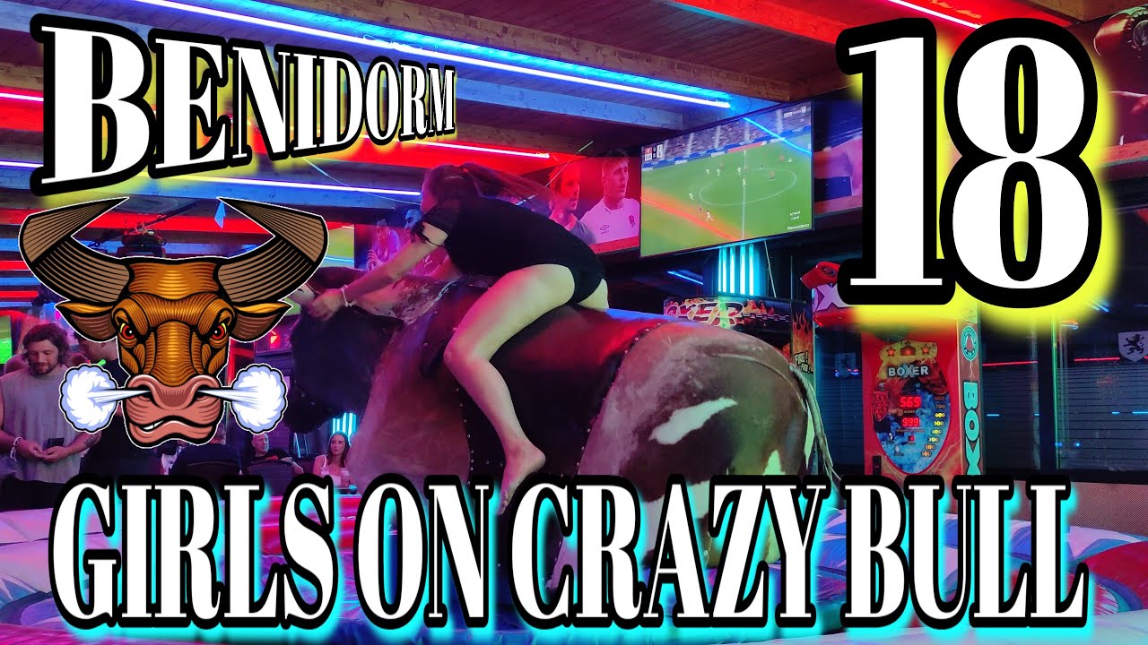 4K GIRLS ON CRAZY BULL 18 #cowgirl #benidorm #mechanicalbullriding #mechanicalbull #bullriding #bull