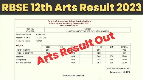 Rbse 12th Arts Result 2023 Kaise Dekhe ? How to Check Rajasthan 12th Result 2023 Arts ?Result Link
