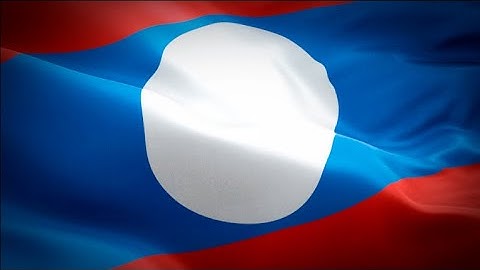 Laos flag closeup 1080p Full HD 1920X1080 footage video waving in wind. Laos flag Full HD