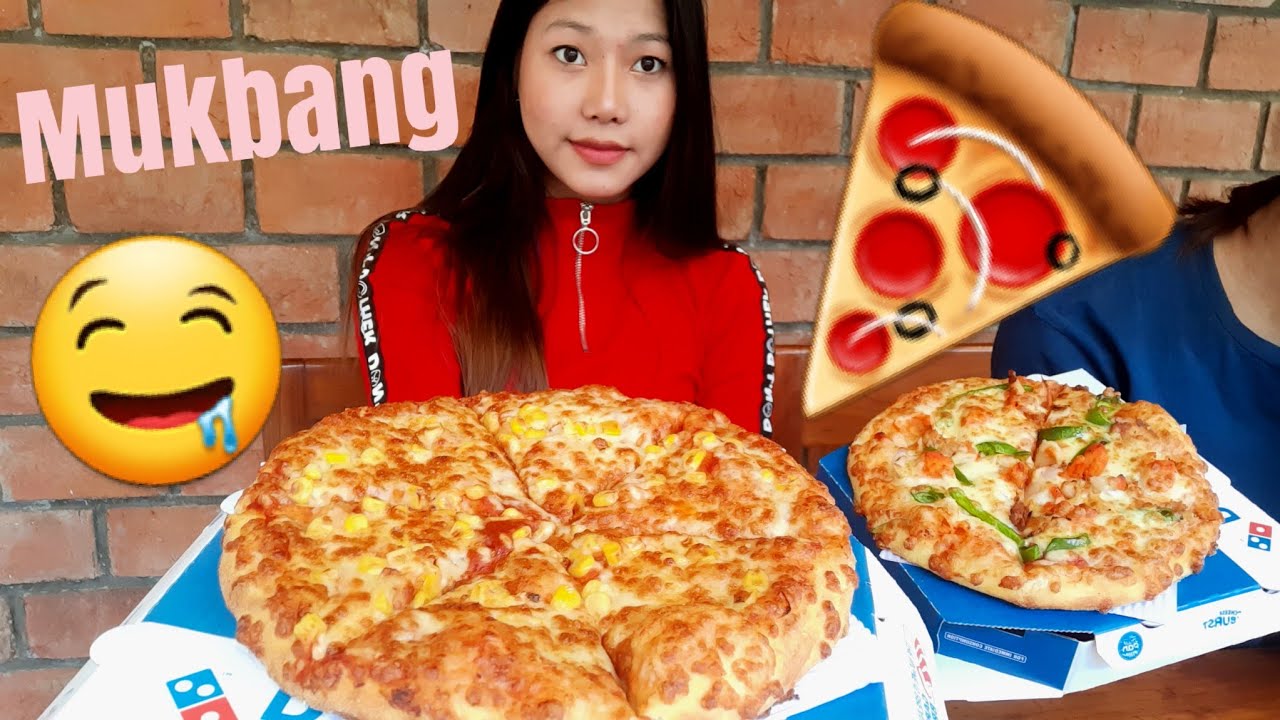 PIZZA EATING SHOW Domino's Pizza MUKBANG Jasmine Cinzah YouTube
