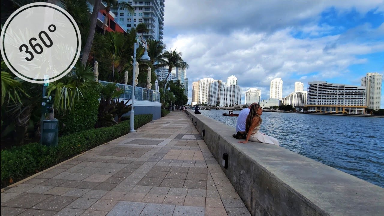 360° Brickell WaterFront , Winter Cycling Virtual Travel Tour , Miami FL , December 2025
