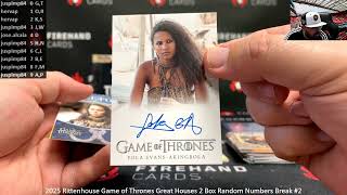 12/10/2025 2025 Rittenhouse Game of Thrones Great Houses 2 Box Random Numbers Break #2