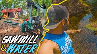 Found a WATER SOURCE! / The SAWMILL is here! / Shed To House Conversion into an OFF GRID TINY HOUSE