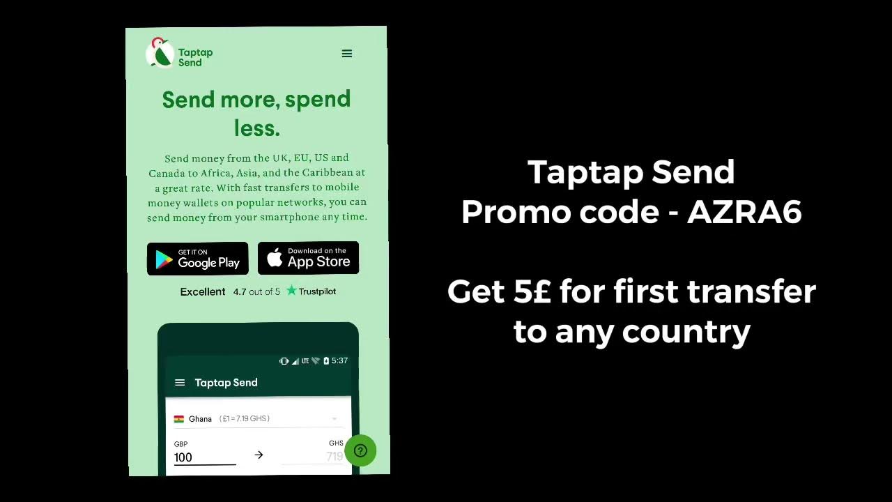 TapTap Send Promo/Coupon Code AZRA6 YouTube