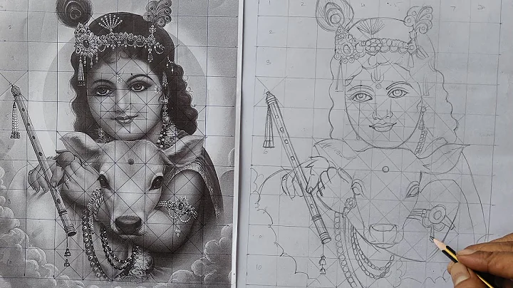 Drawing Krishna Grid Method Tutorial | Live Art Chennai