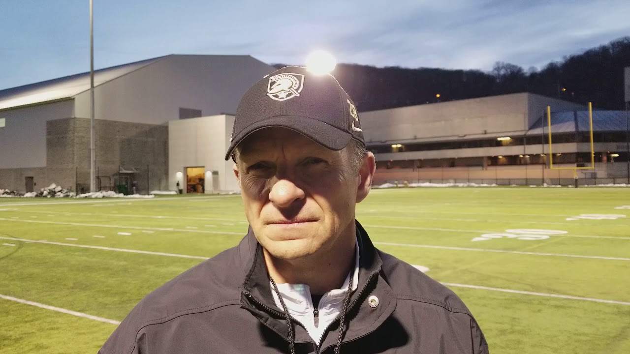 Army Football Coach Jeff Monken at Day 2 Spring Practice 2018 YouTube