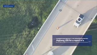 Watch: Pickup launches off interstate into marsh in Wisconsin