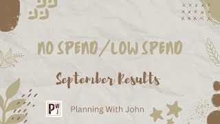 No Spend/Low Spend September Results