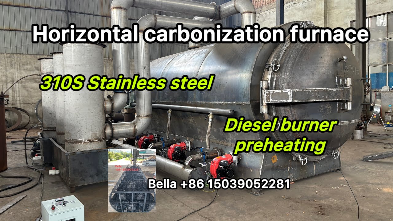 How to operate the Horizontal carbonization furnace | Biochar reactor to make Biochar Charcoal?