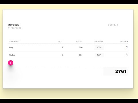 Dynamic Invoice Generator using HTML, JS #programming