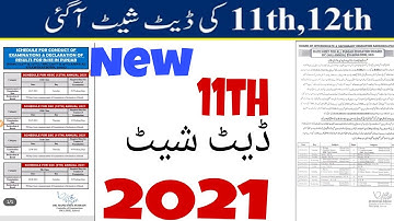 11th Class Official Date Sheet 2021 for All Punjab Board/Inter Date Sheet 2021/Lubna Science Academy