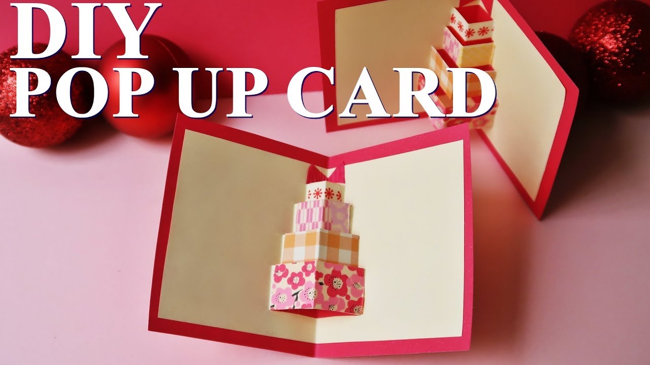 飛び出すカード 作り方 簡単なミニサイズ クリスマスや誕生日に Diy Christmas Birthday Pop Up Card Paper Craft Easy Tutorial Youtube