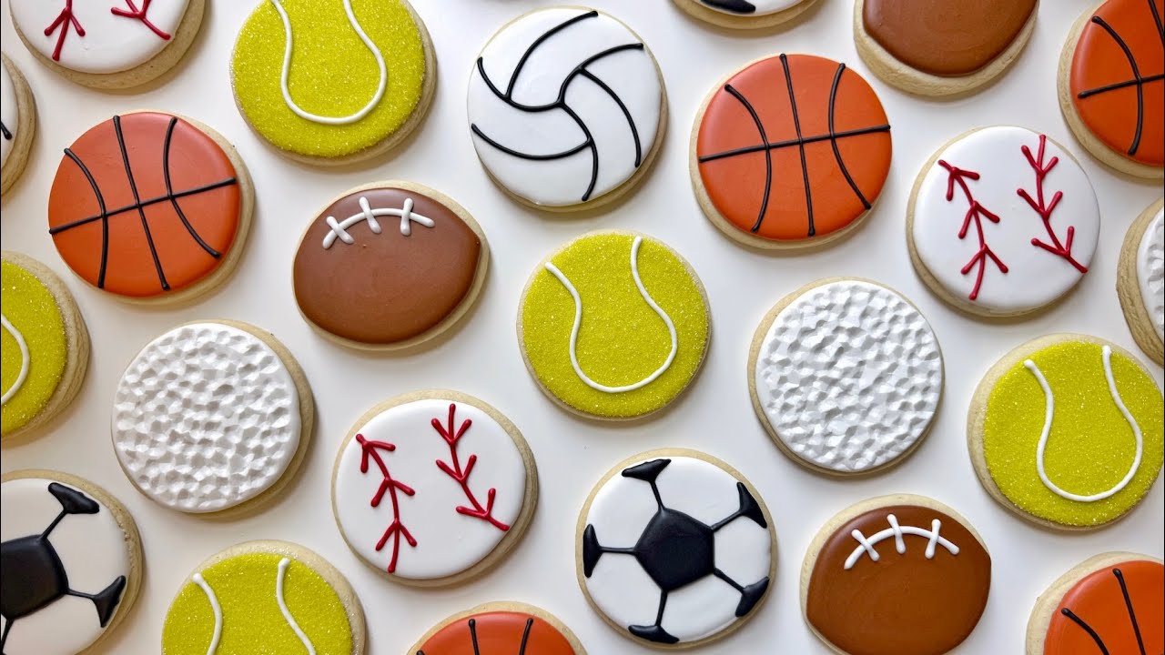EASY SPORTS COOKIES (Football, Soccer, Baseball, Basketball, etc) ~ Satisfying Cookie Decorating
