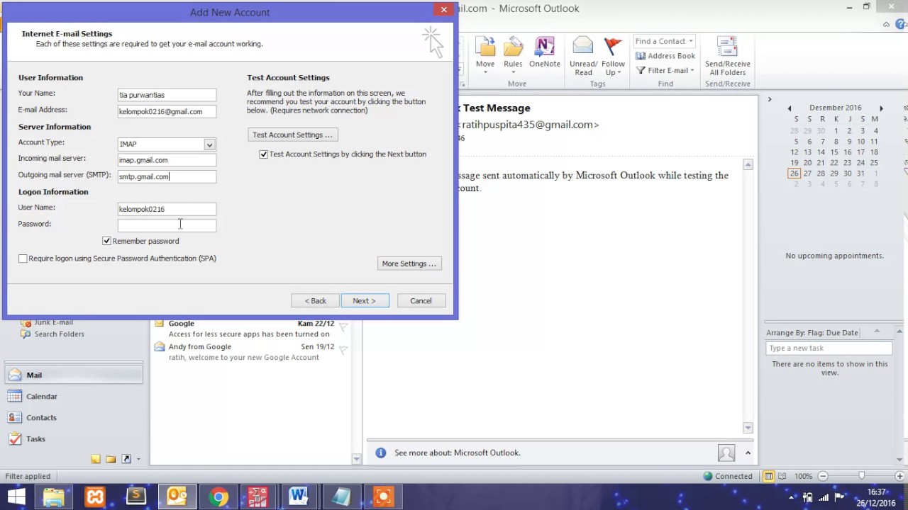 Sinkronisasi Microsoft Outlook 2010 Ke Gmail YouTube