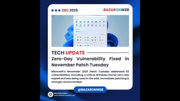 Zero Day Vulnerability Fixed in November Patch Tuesday - Tech Updates Daily