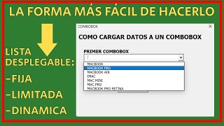 COMBOBOX EN FORMULARIO DE EXCEL VBA [LISTA DESPLEGABLE] ✅