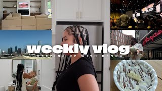 vlog: home updates +new couch + framed tv + get ready w/ us + hair appt + new restaurants + cooking