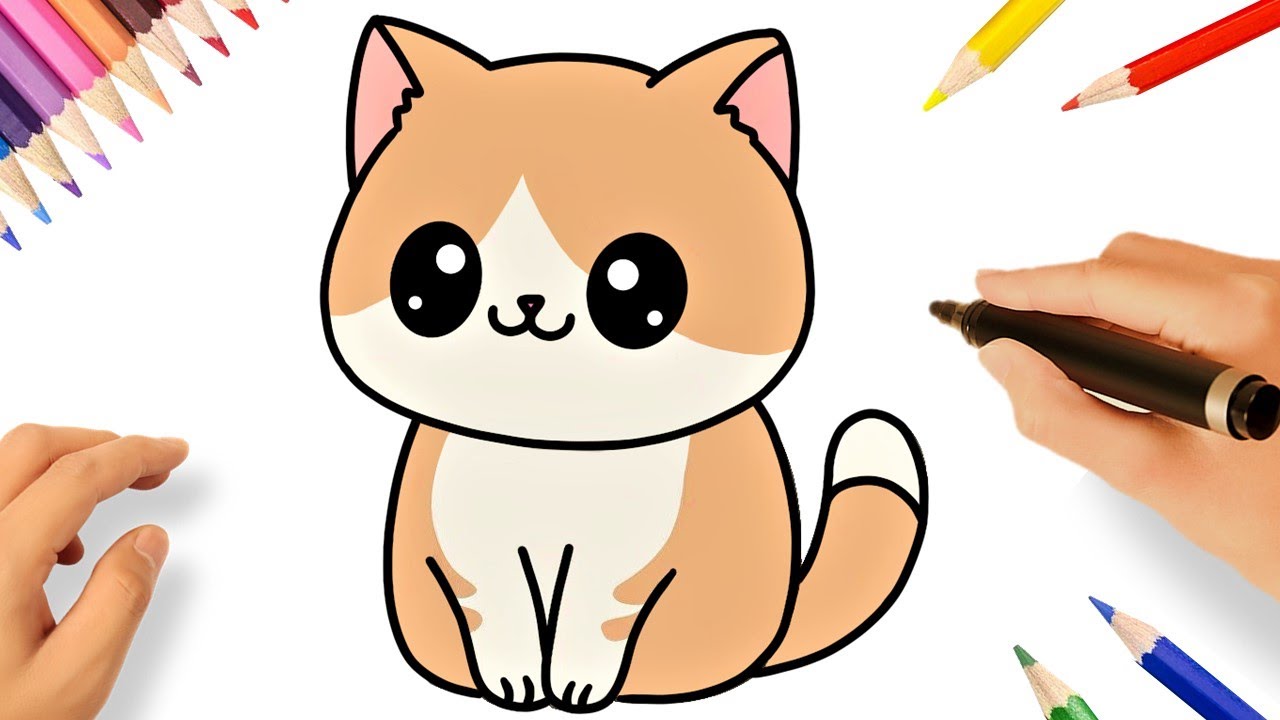 COMO DESENHAR UM GATO KAWAII DORMINDO 