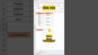 Excel COUNTBLANK Formula 🔥 Kitne Cells Khali Hai? #excel #viral #cpct #trending #countblank