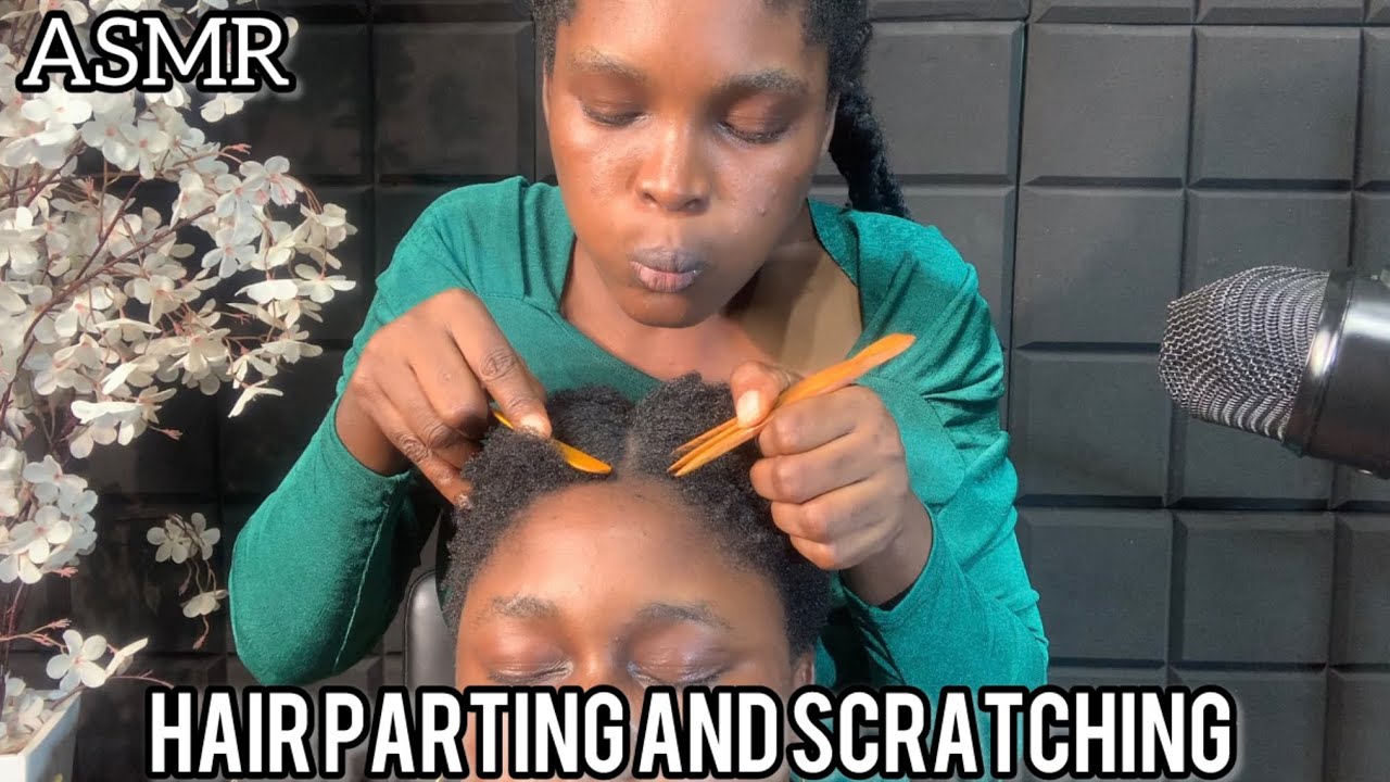ASMR | HAIR PARTING | SCRATCHING AND BLOWING WITH RELAXING SOUNDS FOR GOOD SLEEP 