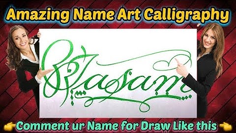 Jasam Name Signature Calligraphy Status | How to Draw, Cursive Calligraphy with Cut Marker