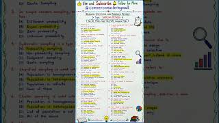 Top 20 Sampling Methods MCQs | Business Statistics | UGC NET Commerce 2026 📚✅📈💯