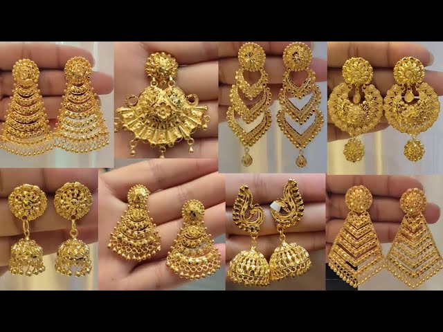 Latest Gold Stud and Drops Earring Designs For Kids |