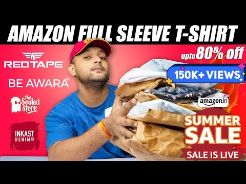 5 BEST T-SHIRTS FOR MEN on AMAZON Summer Sale 🔥 T-shirt Haul Review 2022 | RedTape, The Souled