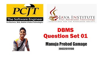 DBMS | 1st Year | Question Set 01 | Java Institute | Manuja Probod