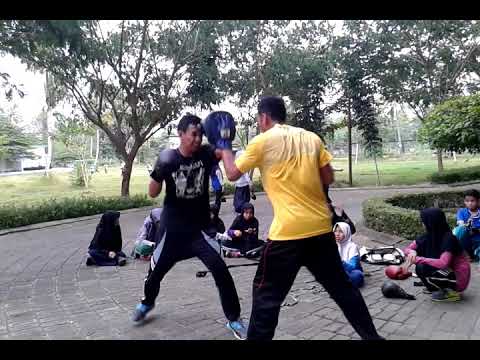 5# Latihan Tinju "berlatih memukul punching pad dasar 1