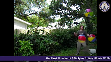 Most Number of 360 Spins in One Minute While Juggling Three Beach Balls   EWR201120390