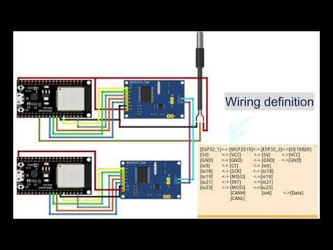 Two ESP32 CAN Bus communication with MCP2515 module 