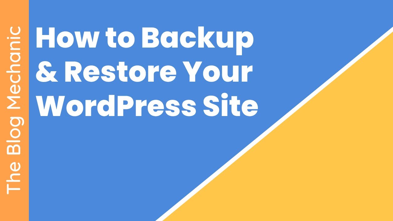 how to backup your wordpress website - YouTube