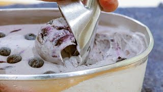 蓝莓冰淇淋食谱|无炼奶无冰淇淋机|How To Make Blueberry Ice Cream Recipe| No Condensed Milk, No Ice Cream Machine