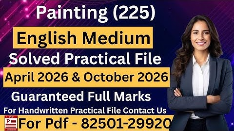 Nios Class 10 Painting 225 Practical File 2026 | nios 10th practical fileEnglishMedium#niospractical