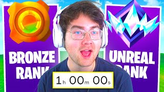 How FAST Can I Rank Up in 1 HOUR in Fortnite Ranked? (Bronze To Unreal)