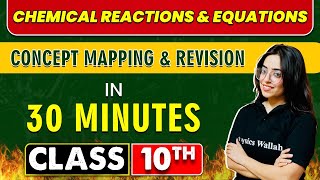 CHEMICAL REACTIONS AND EQUATIONS in 30 Minutes || Mind Map Series for Class 10th
