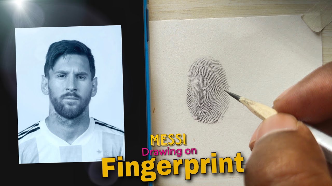 Lionel Messi Drawing on Thumbprint | Lionel Messi Drawing | Thumbprint Drawing | Pravish Rahi