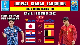 Jadwal Siaran Langsung Piala Dunia Malam Ini Live SCTV - Kamis 1 Desember 2022 - Jepang VS Spanyol