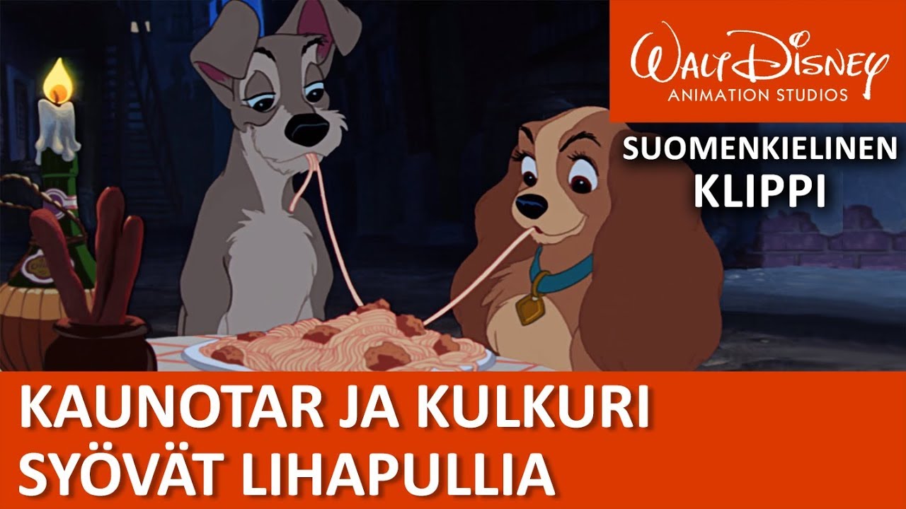 Kaunotar ja Kulkuri syövät lihapullia | Disney Klassikot
