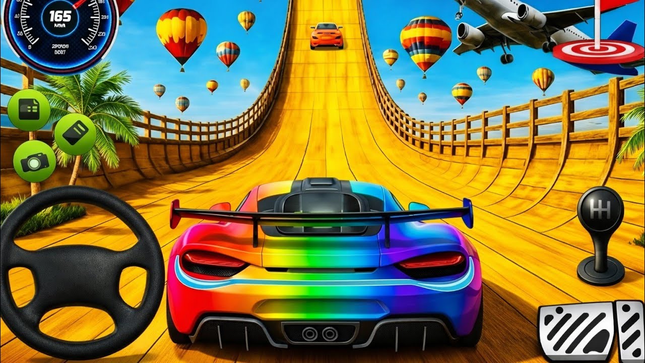 😱Car stunt game mega ramp! GT car games stunt master game! Car racing game GT car games 🎮