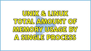 Unix & Linux: Total amount of memory usage by a single process (3 Solutions!!)