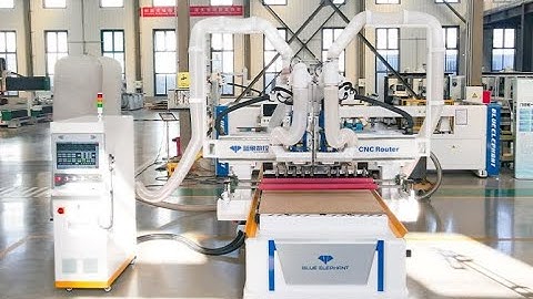 Blue elephant double head ATC CNC nesting machine test video for UAE customer